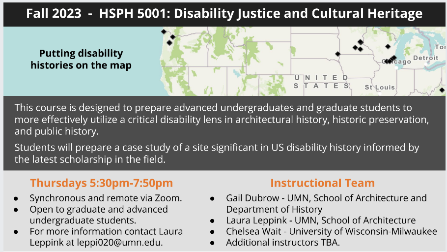 Fall 2023 HSPH 5001: Disability Justice and Cultural Heritage